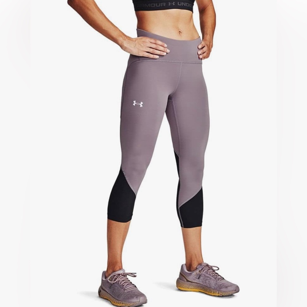 Under Armour Heatgear Slate Purple Active Compression Leggings, Size XS